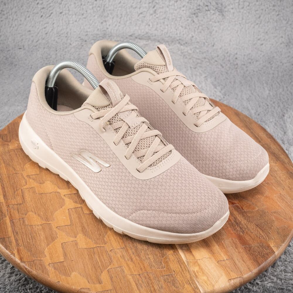 Skechers Womens Go Walk Joy Walking Running Casual Ladies Shoes Tan 10